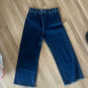 Pilcro wide legged jeans! Never work size 27 and dark blue wash